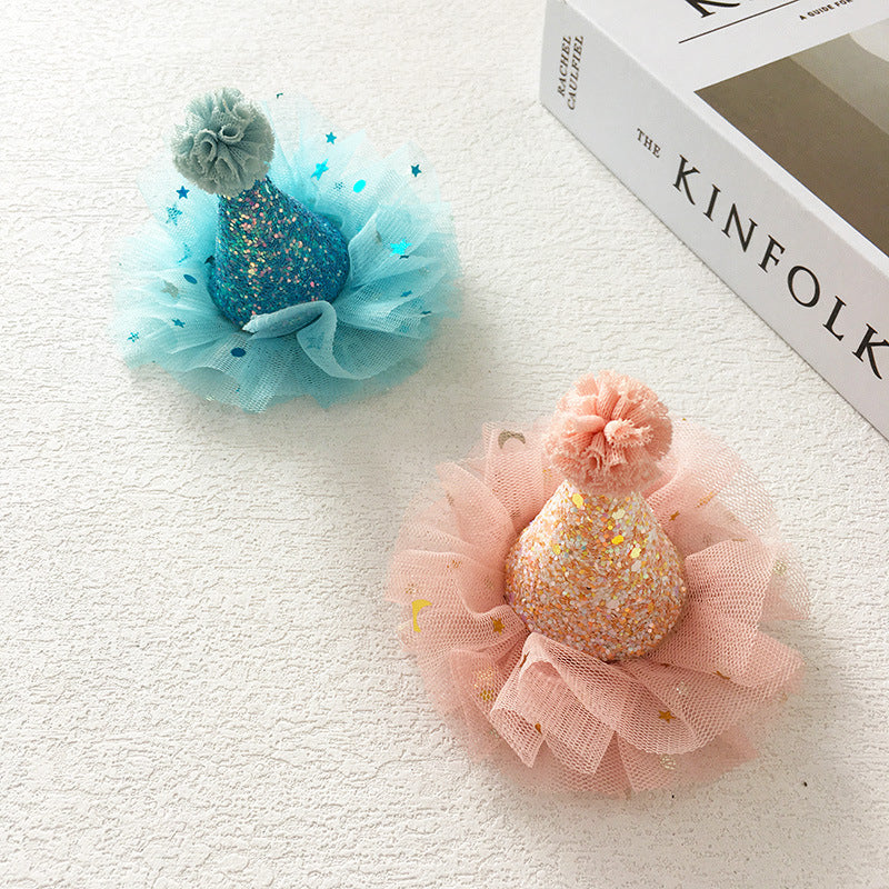 Wholesale Cute 3D Hat Hairpin Star Mesh Headdress